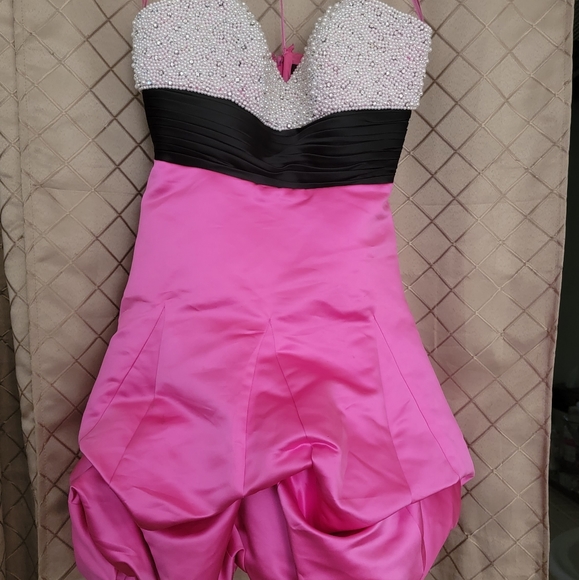 Jovani Pink Strapless Mini Dress - Picture 2 of 5